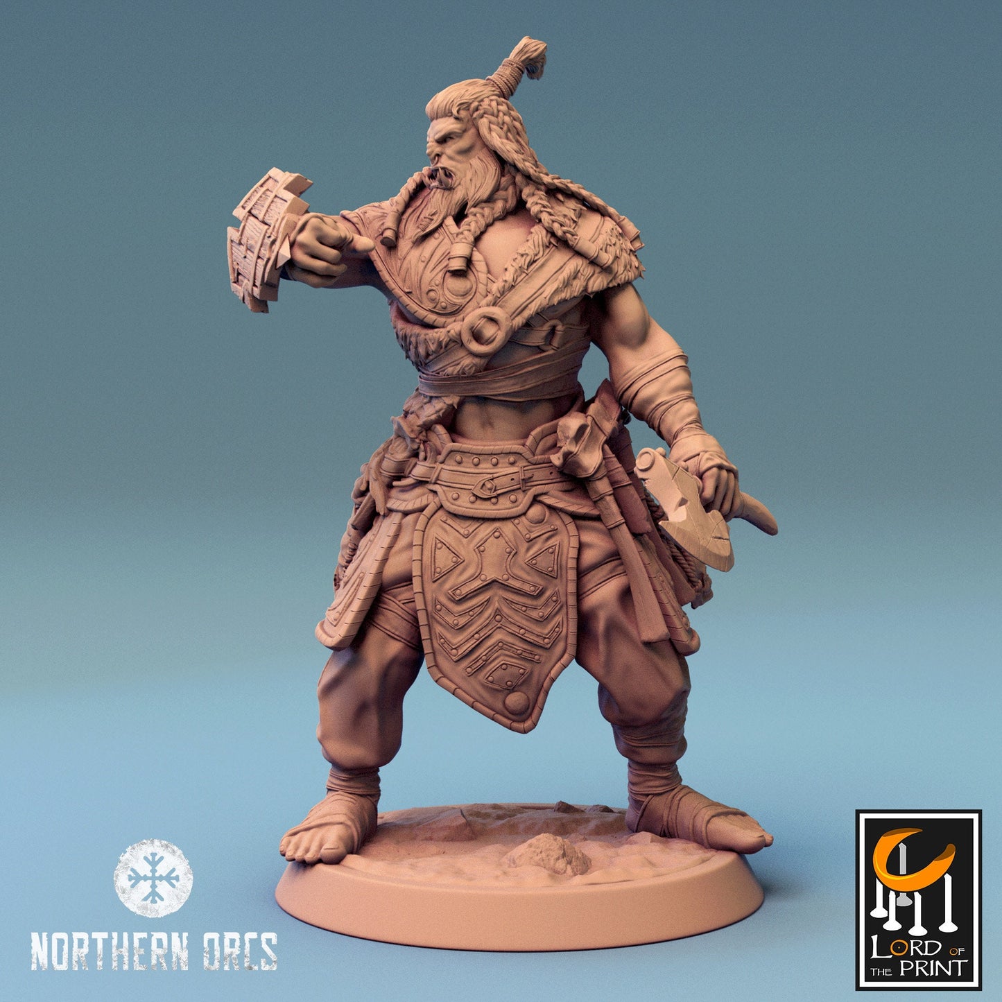 Orc Soldier Axe Block | DND| TTRPG| by Rescale Miniatures